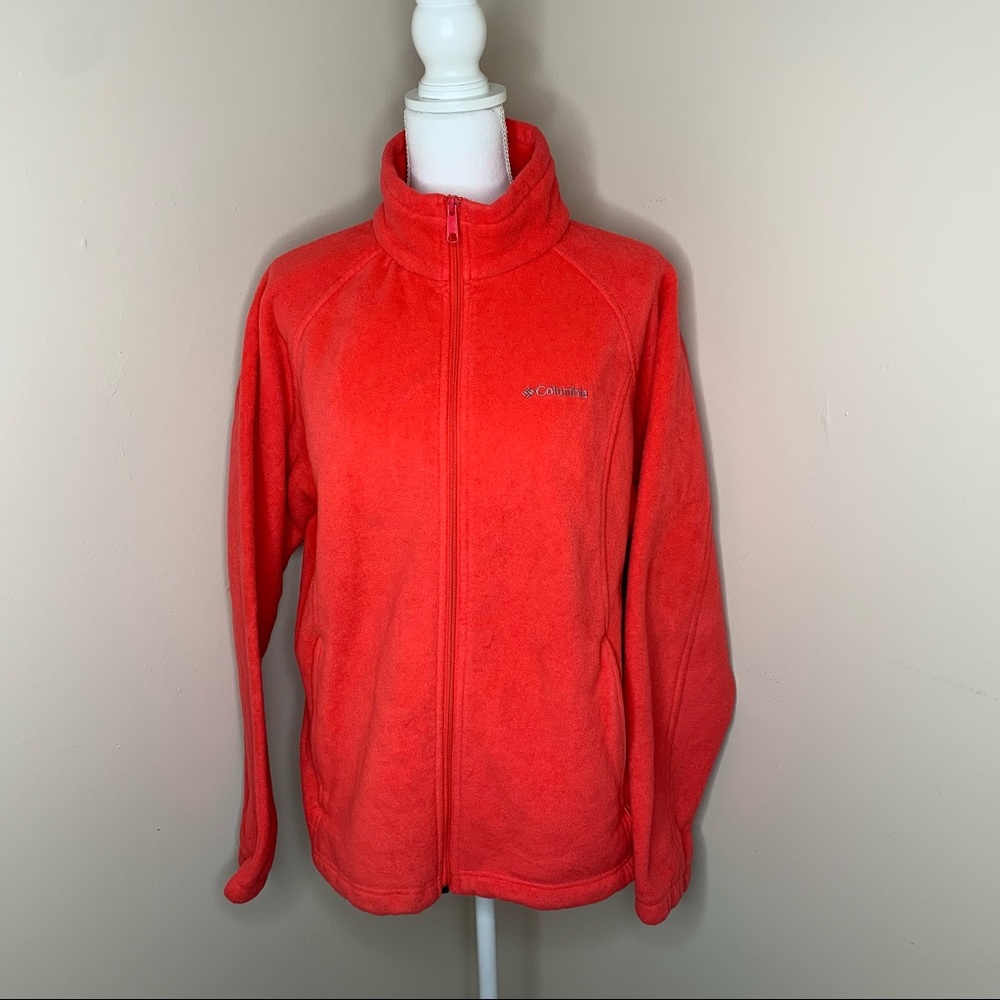 COLUMBIA Neon Pink Full Zip Fleece Jacket